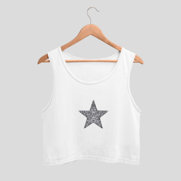 Star Printed Crop Tank