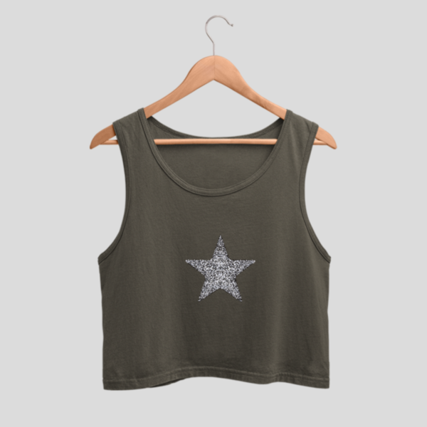 Star Printed Crop Tank