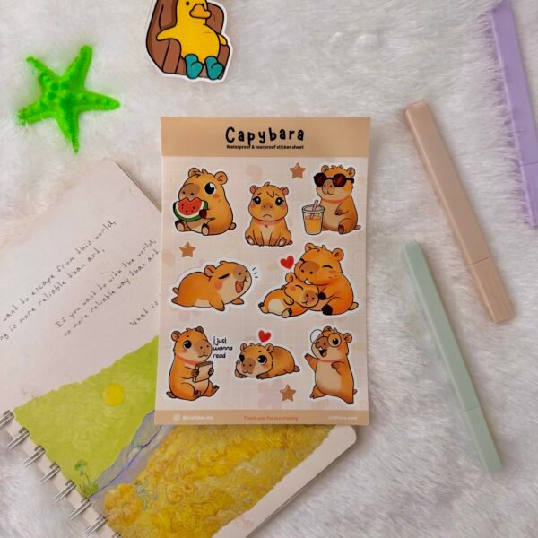 Cute Capybara Sticker Sheet